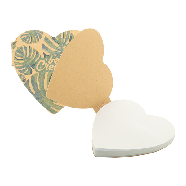 Bloc-notes autocollant personnalisé CreaStick Heart Eco