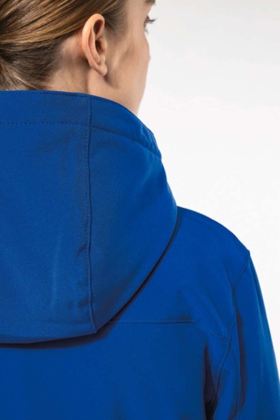 Ladies’ Hooded Softshell Lined Parka - Titanium / XL