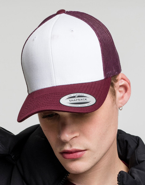 Retro Trucker Colored Front - Red / White / Red / ONE SIZE