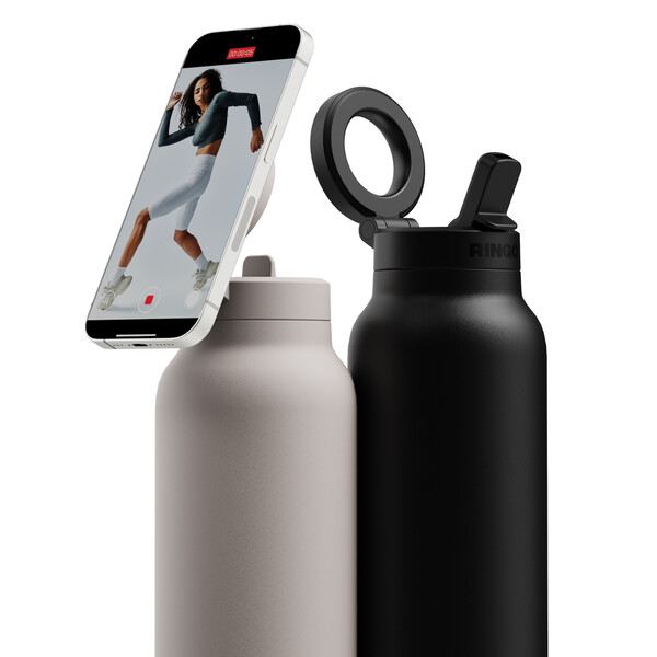 RINGO Pro MagSafe® Waterbottle w Magnetic Booster Ring 710ML - Black