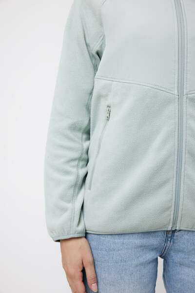IQONIQ Talung recycled polyester microfleece zip through - Iceberg Green / XXS