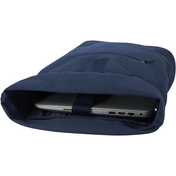 Sac à dos à fermeture enroulable Recanvas recyclé et certifié GRS de 14" et 16 L - Marine
