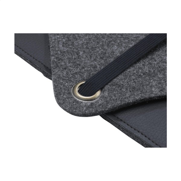 Recycled Felt & Apple Leather Laptop Sleeve 14" - Black