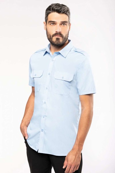 Men's Short-Sleeved Pilot Shirt - White / M