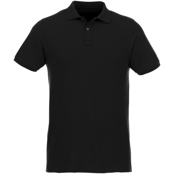 Beryl short sleeve men's organic recycled polo - Solid Black / 2XL