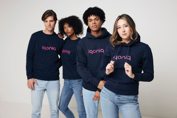 Sweat à capuche en coton recyclé Iqoniq Yoho - Bleu Marine / XXXL