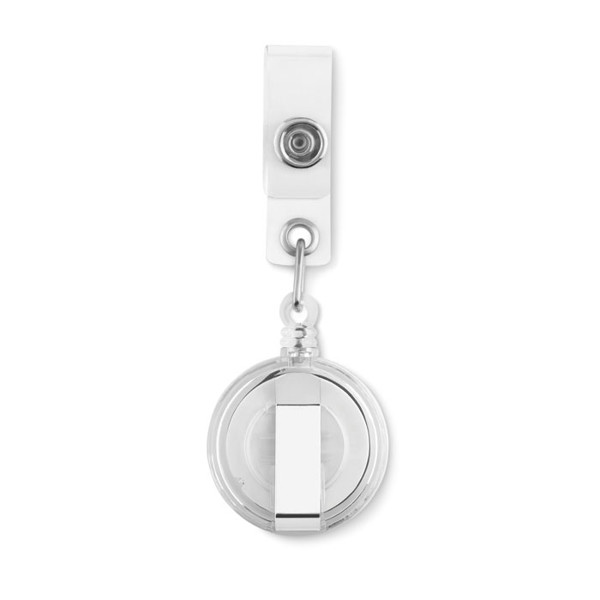 Lades badge holder, ABS, metallic clip - Transparent White