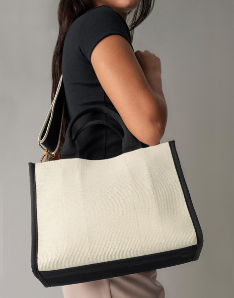 Puerto Medium Tote - Natural / Black / ONE SIZE