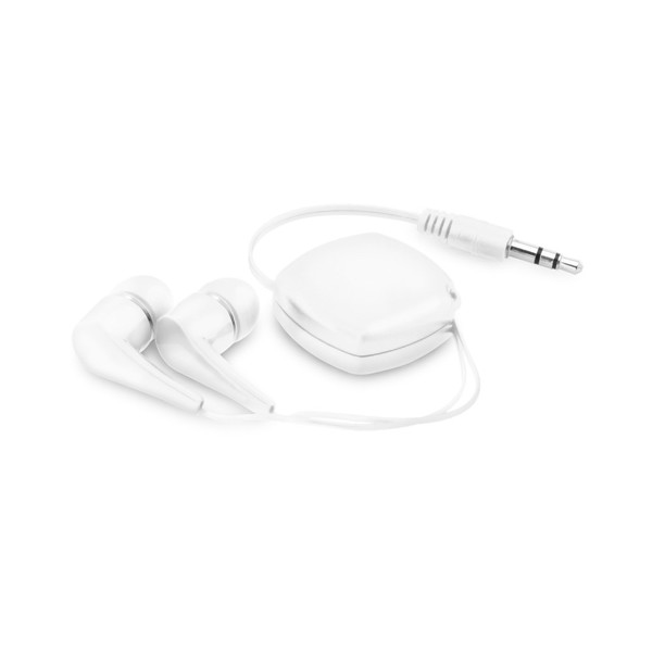 PINEL. Retractable earphones with cable - White