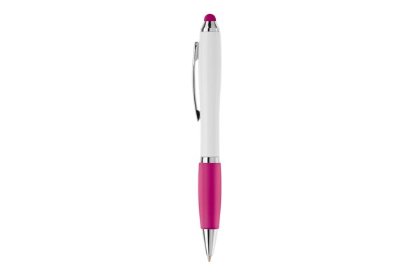 Ball pen Hawaï stylus hardcolour - White / Pink