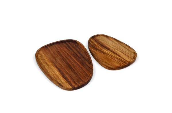 InSideOut 2 paquets de plateaux en bois de forme organique - Bois
