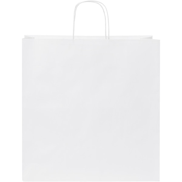 Kraftpapiertasche 80-90 g/m² mit gedrehten Griffen – XL - weiss