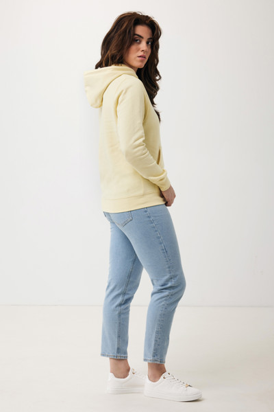 Lehká mikina s kapucí Iqoniq Rila z recykl. bavlny - Cream Yellow / XS