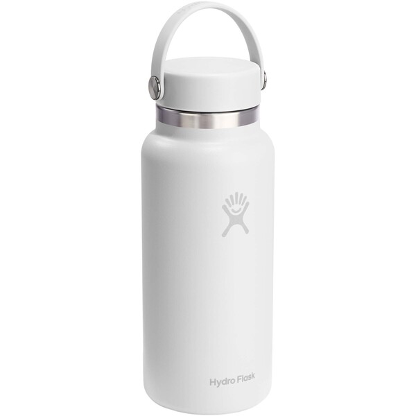 Hydro Flask Isolierte Edelstahl Trinkflasche mit breiter Öffnung 946 ml - weiss