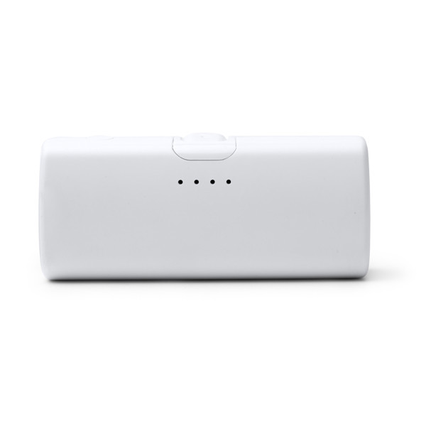 Personalised power bank in recycled ABS 5000 mAh with torch and built-in USB-C cable