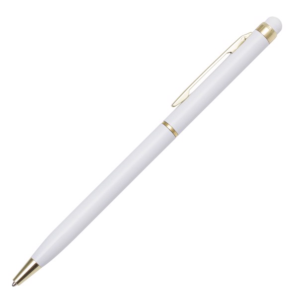 Touch Tip Gold aluminium ballpen - White