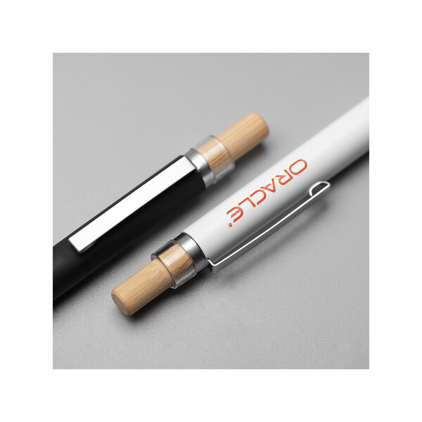 BAAM - BND184 - Stylo à bille en aluminium recyclé, bambou FSC® et ABS recyclé