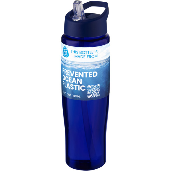 Bouteille de sport H2O Active® Eco Tempo de 700 ml avec couvercle à bec verseur - Bleu / Bleu
