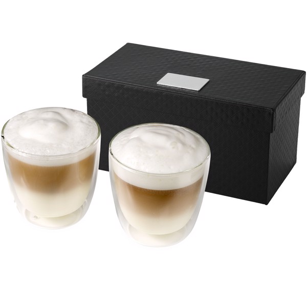 Boda kaffesæt i glas med 2 dele