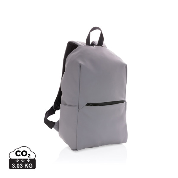 Smooth PU 15.6"laptop backpack - Grey