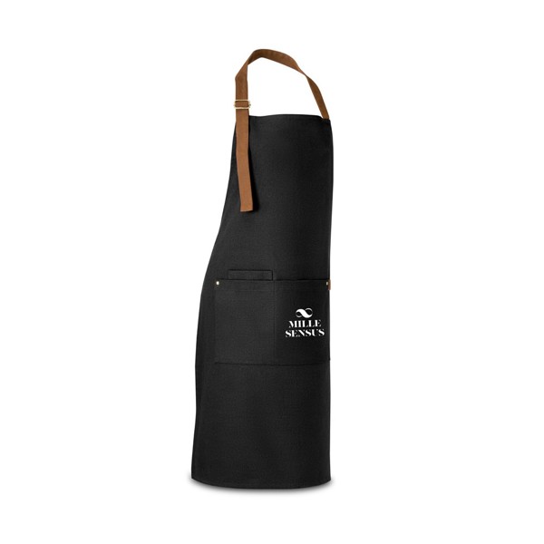 VESPER. Avental em 100% algodão canvas (300 g/m²) com detalhes em metal - Preto