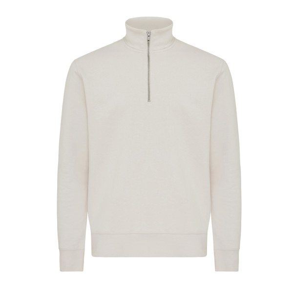 IQONIQ Elgon recycled cotton quarter zip sweater - Ivory White / XXL