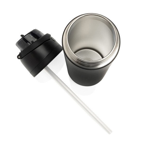 Plastenka Omni Sip 720 ml, reciklirano jeklo, na zaklepanje - Črna