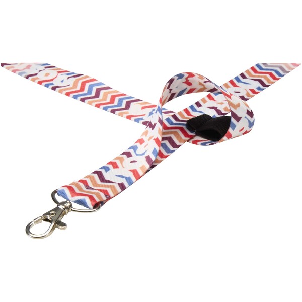 Neve sublimation lanyard with loop - Black / White / 20mm