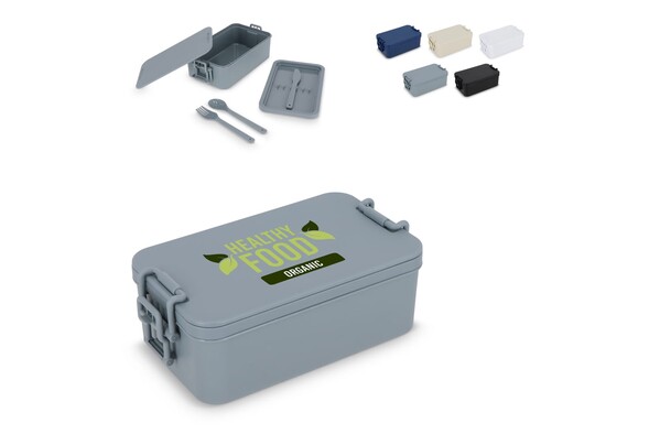 Dubbellaagse Lunchbox met Bestek - Wit