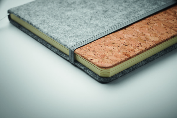Notebook in sughero A5 RPET Corkbook - Grigio