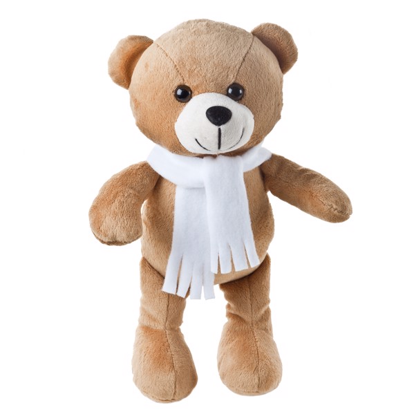 Nounours En Peluche "Bruno" Portant Une Écharpe