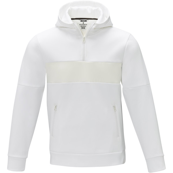 Sayan men's half zip anorak hooded sweater - White / XL