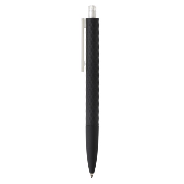 Stylo X3 finition gomme noire - Transparent / Noir