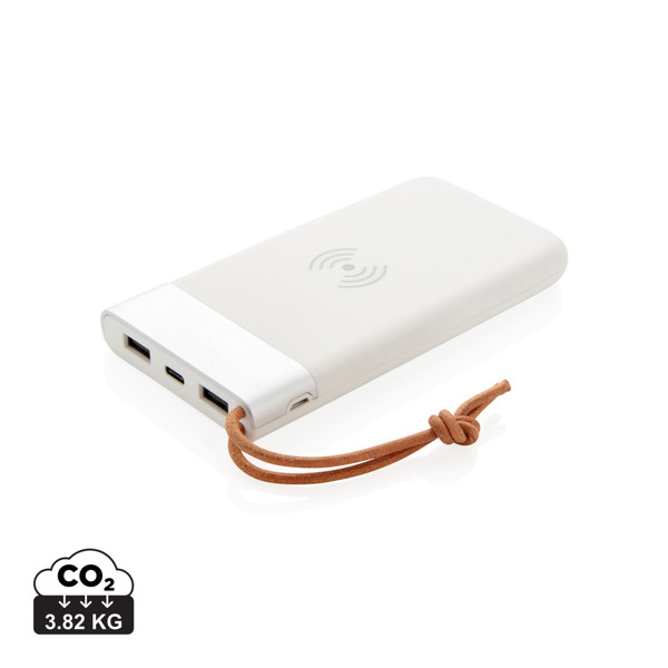 Aria 8.000 mAh 5W wireless charging powerbank - Natural