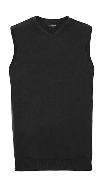 Adults' V-Neck Sleeveless Knitted Pullover - Black / L