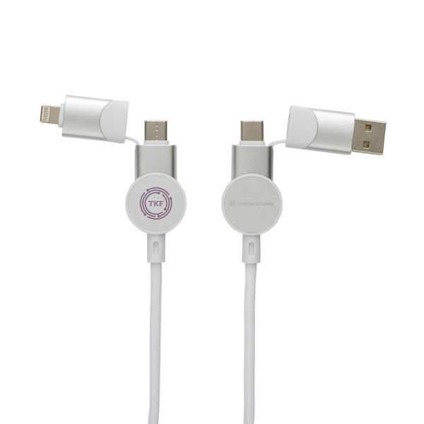 Urban Vitamin 6-v-1 polnilni kabel, 45W, 120 cm - Bela