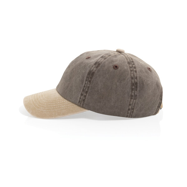 Dvojfarebná šiltovka BEAU AWARE™ Washed, 6 panelov, 270 g/m² - Hnedá
