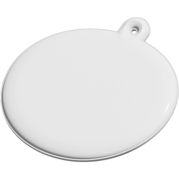 Gancio catarifrangente ovale in PVC con catenella RFX™ - Bianco