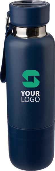 Garrafa de parede dupla de aço inoxidável (500 ml) Lieselotte - cinzento