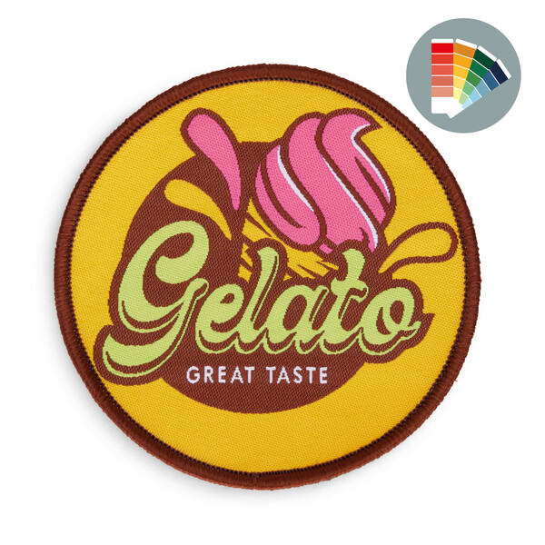 Woven patch with merrow border - 10cm / 3M adhesive