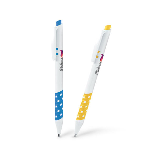 STYLO BILLE PLASTIQUE ECRITURE BLEU - Jaune