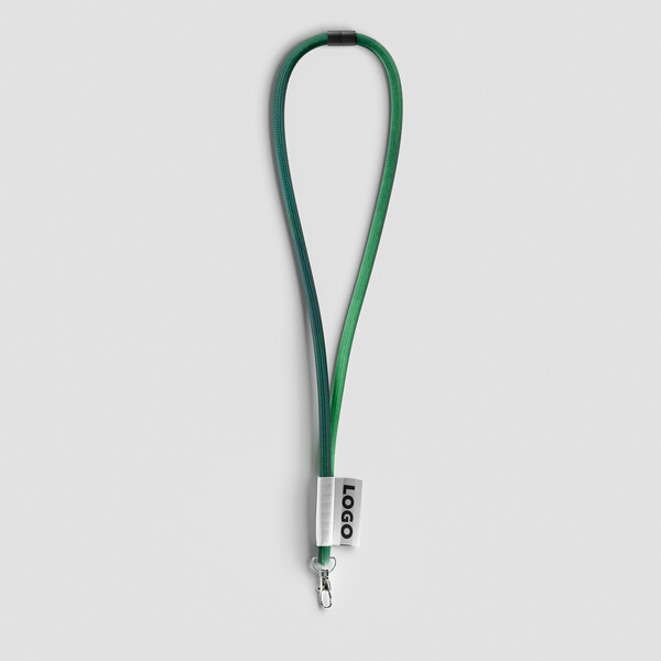Polyester sublimation cord lanyard with a full colour label - 8mm diameter / Metal carabiner / Safety breakaway
