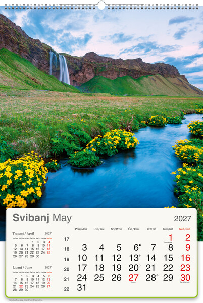 Okomiti zidni kalendar – Planet Zemlja