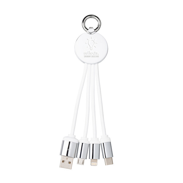 Câble de Charge 3 en 1 avec Lumière PUHALANI - blanc / blanc
