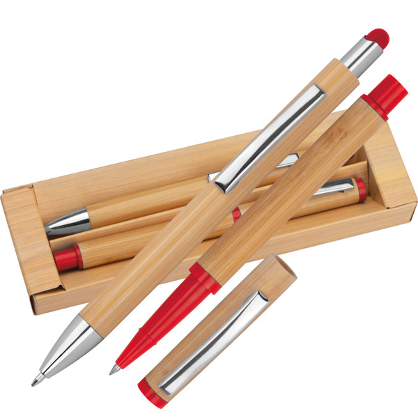SOPHIE Set de scris din bambus - Red
