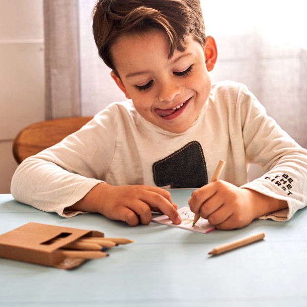 Personalised children's colouring pencil set with notepad and sharpener