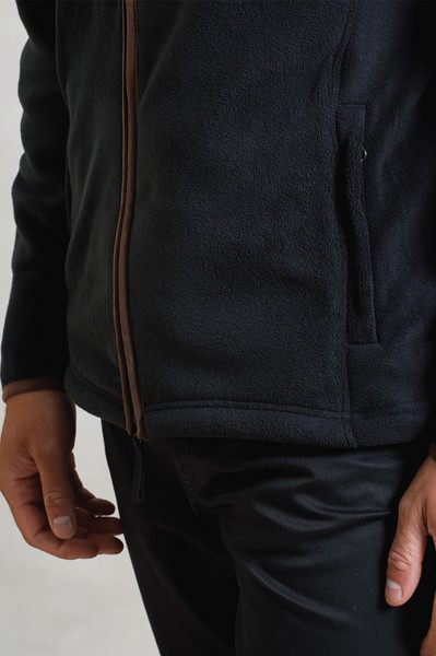Men's 'Artisan' Fleece Jacket - Moss Green / Brown / XL