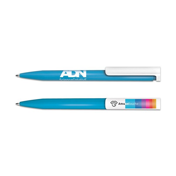 STYLO BILLE ECRITURE BLEUE CORPS ANTIBACTERIEN - Rouge