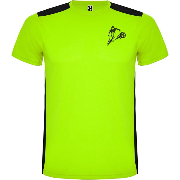 T-shirt sportiva a maniche corte da bambino da 130 g/m² Detroit - Lime / Nero / 16