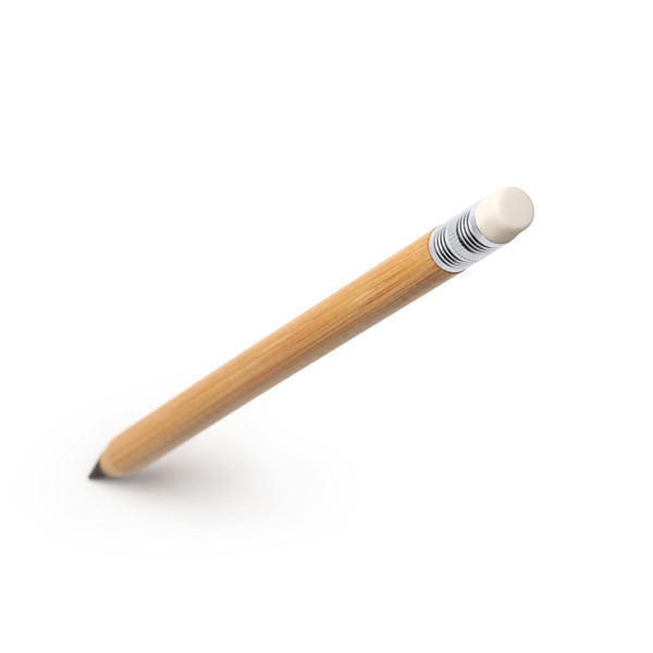 Personalised infinity pencil made of bamboo with replaceable graphite tip